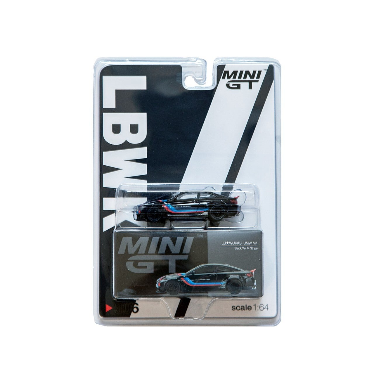 1/64 MINI-GT LB-WORKS BMW M4 Black W/M Stripe(MC97-BM